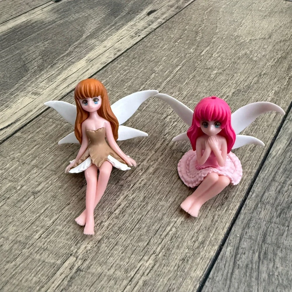 4Pc Miniature Anime Fairy Figurines Whimsical Sprite Terrarium Decor Set